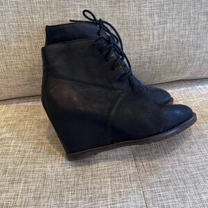 Women's Black Wedge Ankle Boots